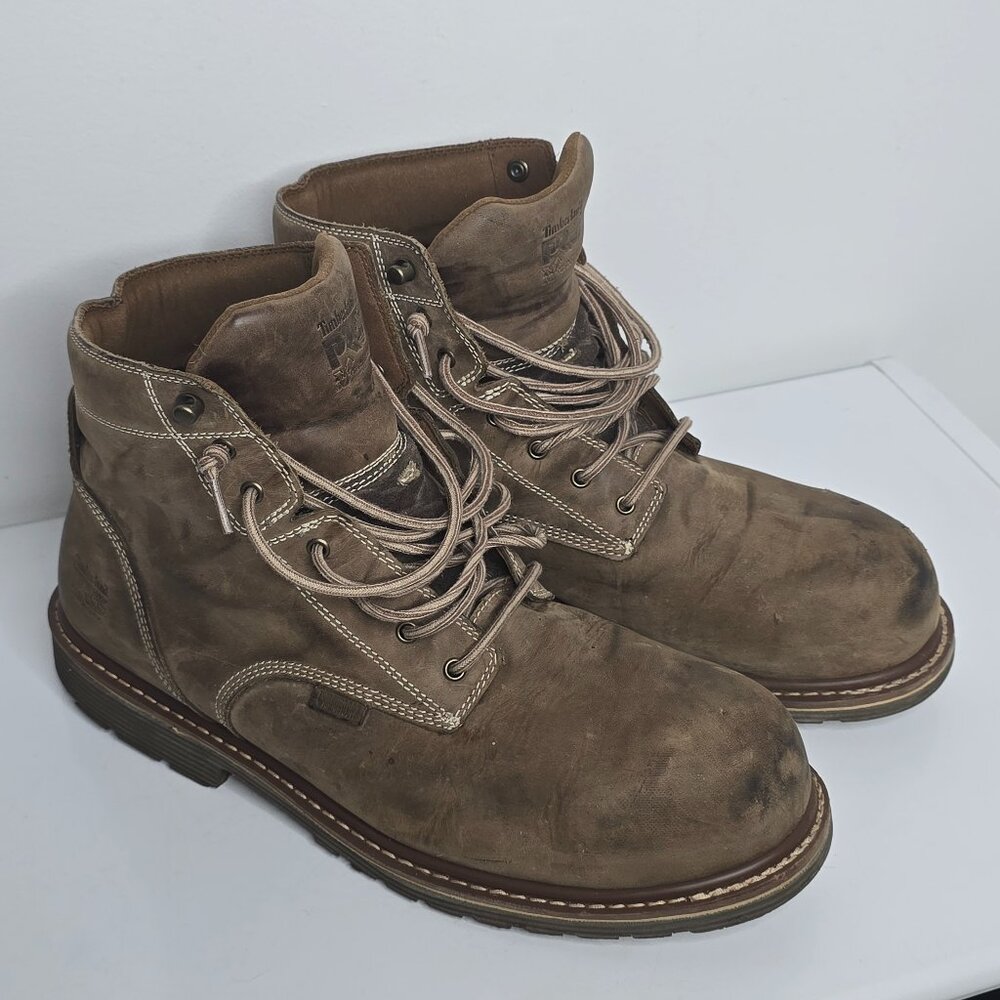 Timberland Pro Composite Toe Boots Mens 13 M‎ Waterproof Membrane Brown A1VF8